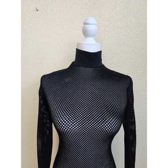House of CB London Women's Size XS/S Bodysuit High Neck Mesh fish net stretch - Picture 9 of 9